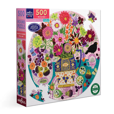 Fruits & Flowers Still Life 500 Piece Round Puzzle