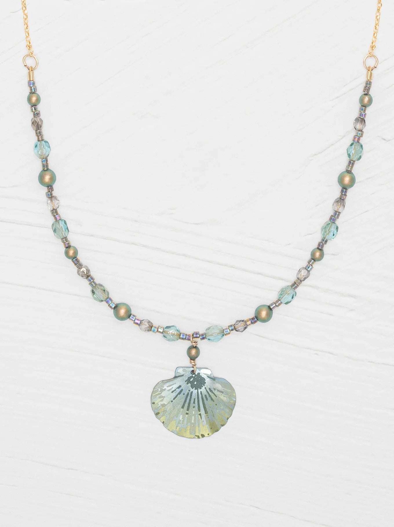 Holly Yashi Shelby Beaded Necklace - Sage