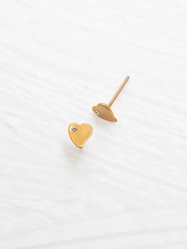 Holly Yashi Amore Heart Post Earrings - Gold