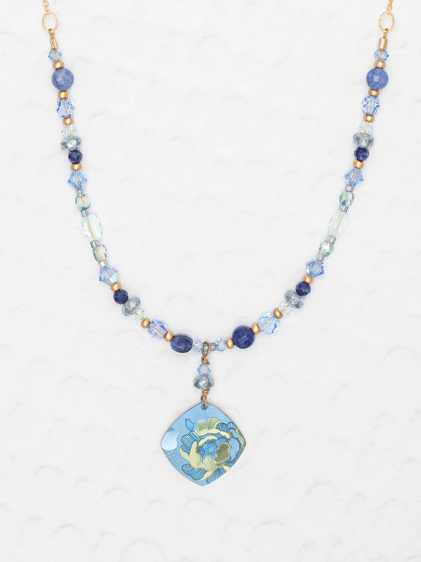 Holly Yashi Elena Beaded Necklace - Sky Blue