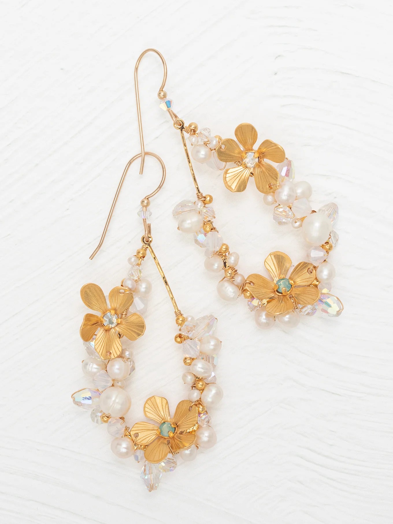 Holly Yashi Rafaela Earrings - Gold and White    