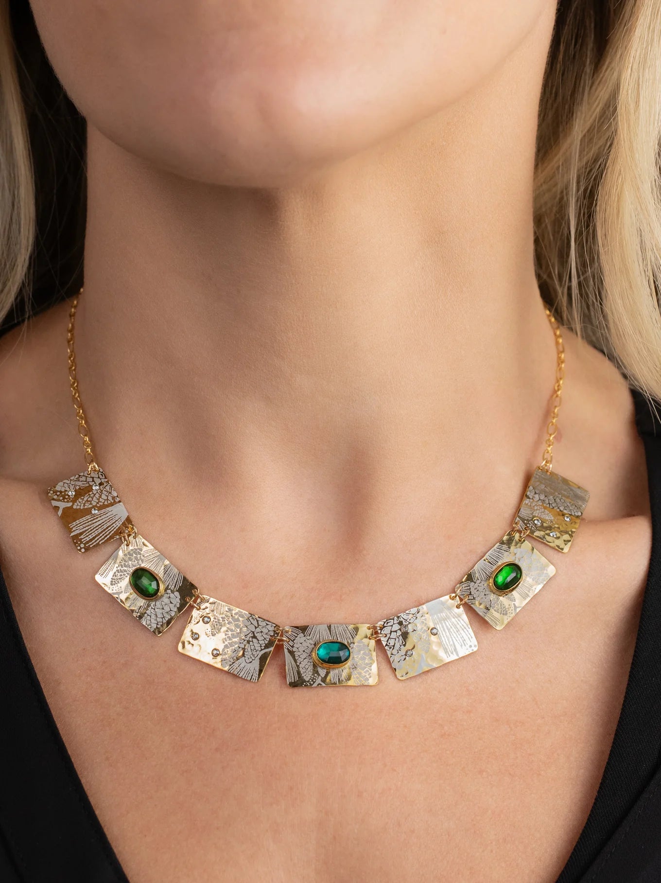 Holly Yashi Gilded Petra Necklace - Emerald    