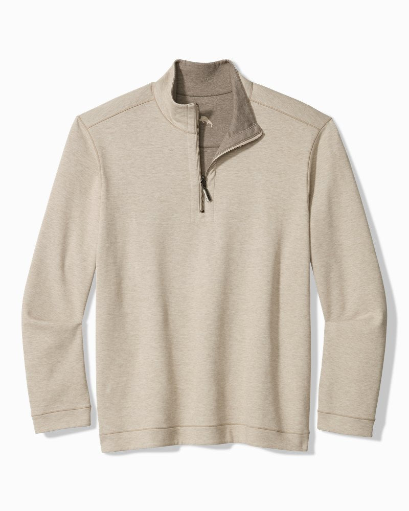 Tommy Bahama Flipview Half Zip Cobblestone Heather M 023763676688