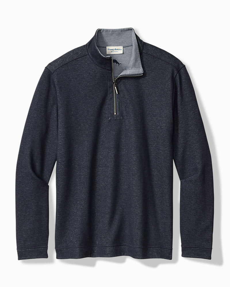 Tommy Bahama Flipview Half Zip Night Cap Heather M 023768112945