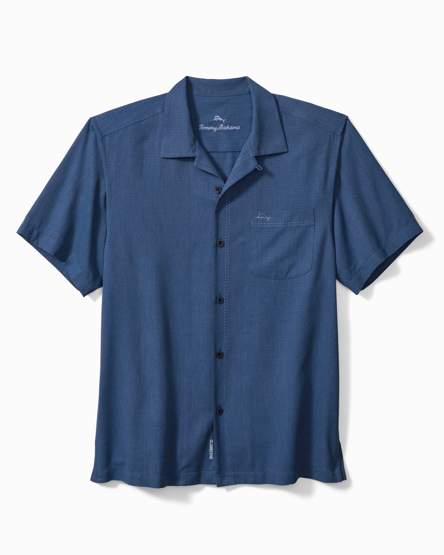 Tommy Bahama Coastal Breeze Check IslandZone® Camp Shirt Dockside Blue M 023773355184