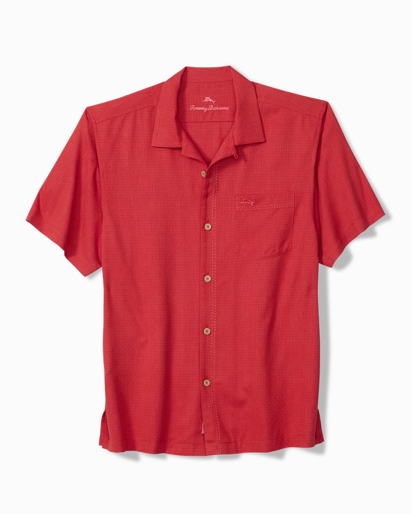 Tommy Bahama Coastal Breeze Check IslandZone® Camp Shirt Dk Havana M 023763283176