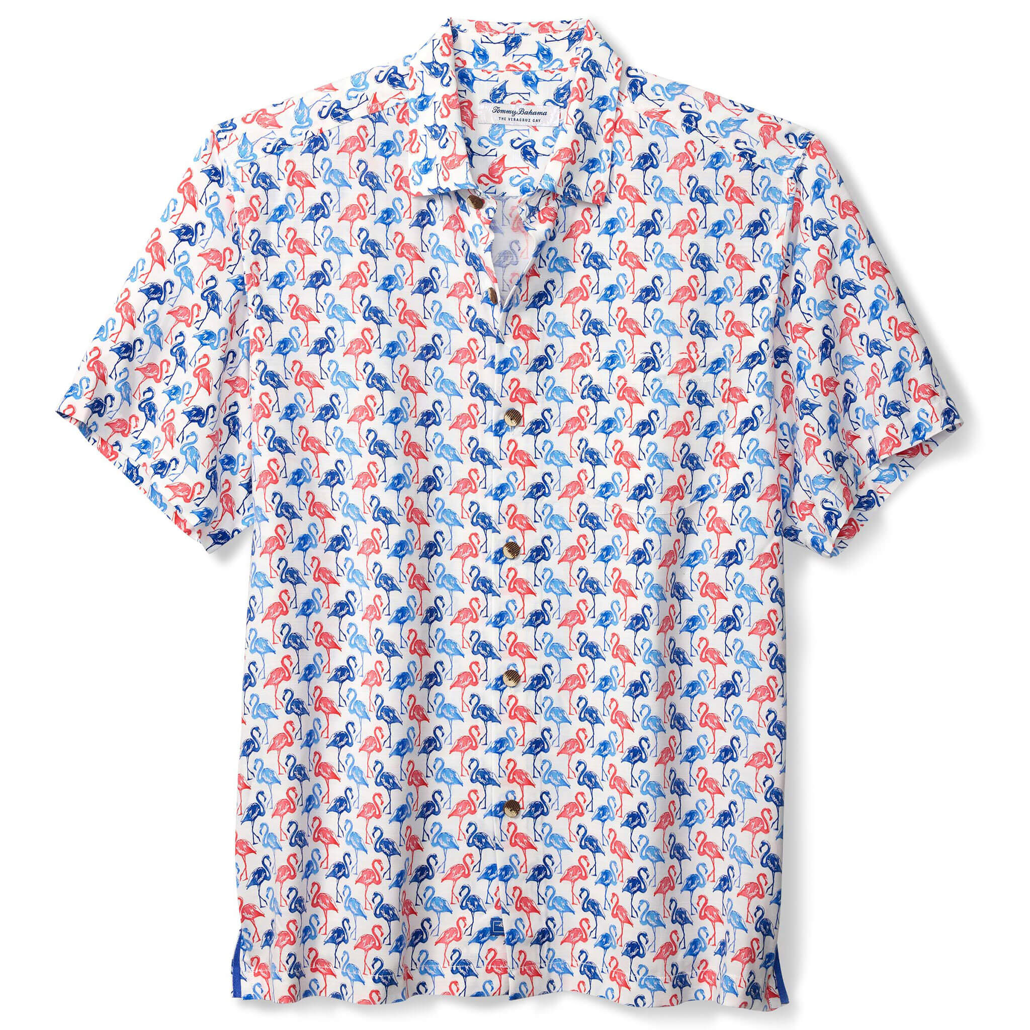 Tommy Bahama Veracruz Cay Flamingo Mingle Short Sleeve Camp Shirt