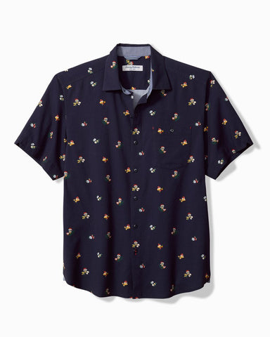 Tommy Bahama Nova Wave Merry Cocktails Cotton-Blend Short Sleeve Camp Shirt Coastline M 023763569263