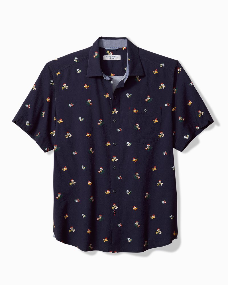 Tommy Bahama Nova Wave Merry Cocktails Cotton-Blend Short Sleeve Camp Shirt Coastline M 023763569263