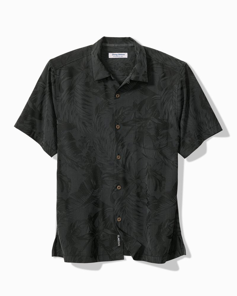 Tommy Bahama Coastal Ease Botanic Loom Short Sleeve Camp Shirt Black M 023763832251