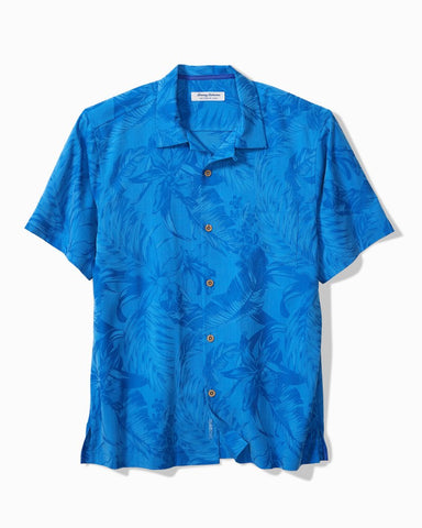 Tommy Bahama Coastal Ease Botanic Loom Short Sleeve Camp Shirt Turkish Sea M 023763832398