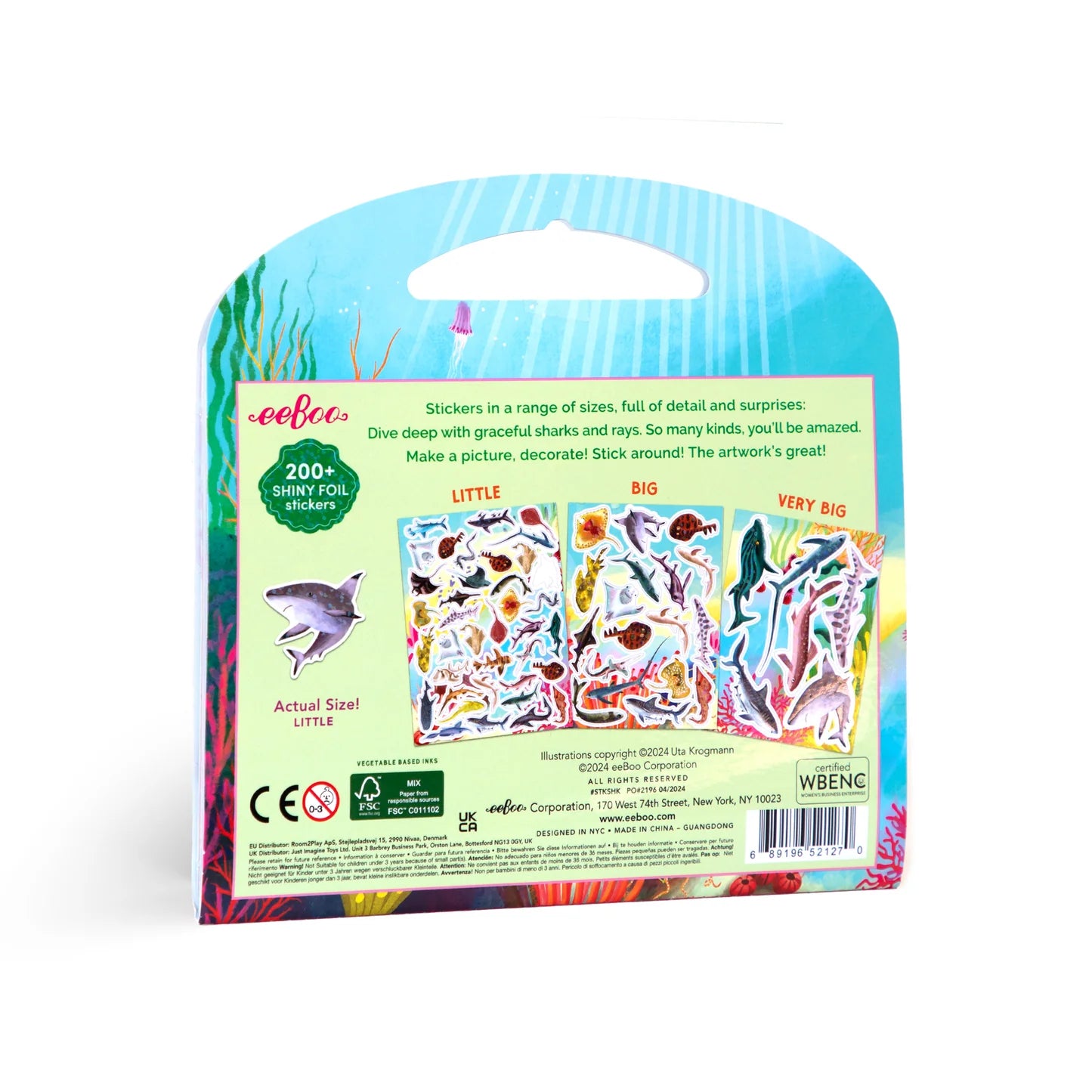 eeBoo Sharks & Friends Shiny Sticker Book