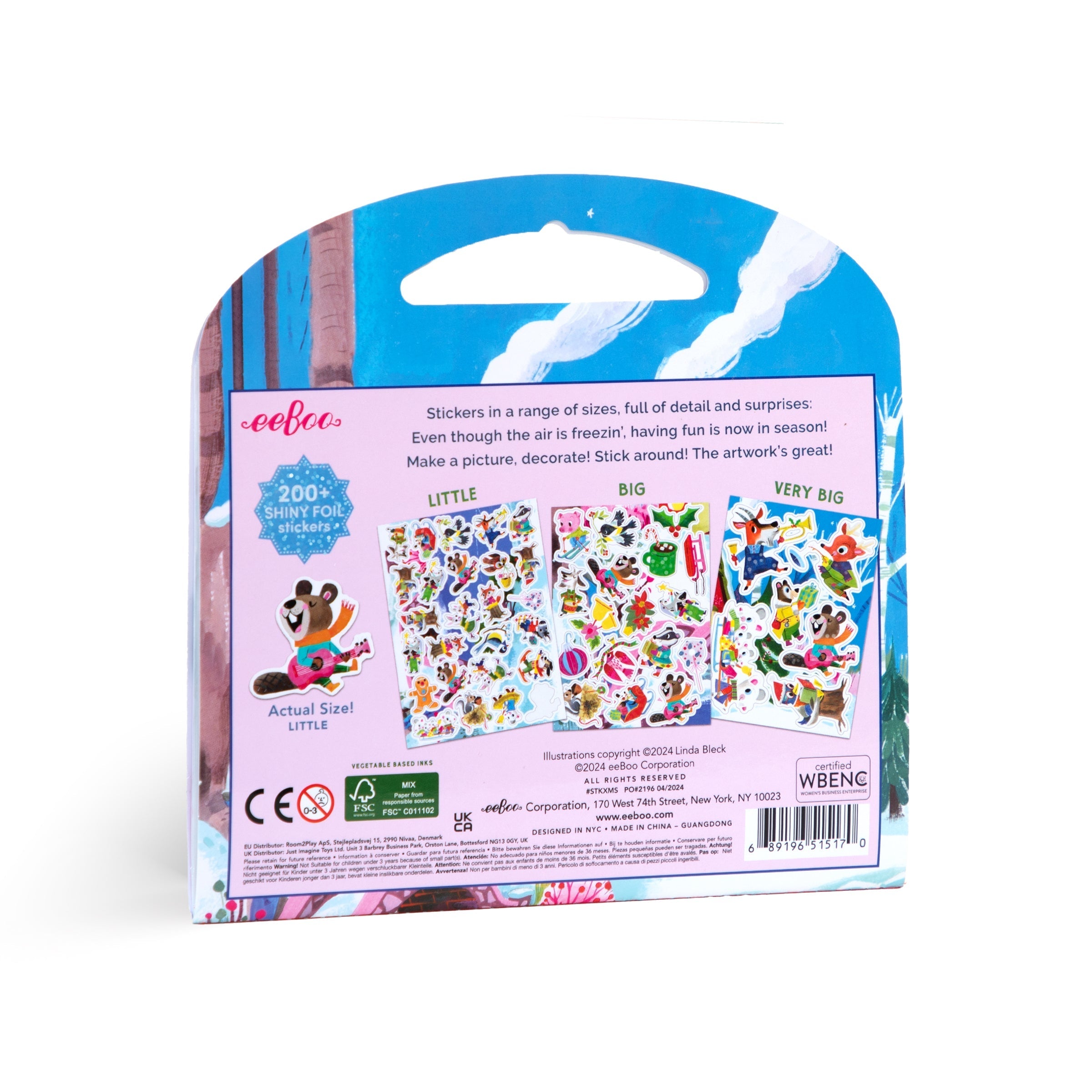eeBoo Holiday in the Woods Shiny Sticker Book