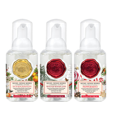 Winter Whimsy Set of 3 Foaming Hand Soaps - Nutcracker Suite, Winter Woodland, and Peppermint