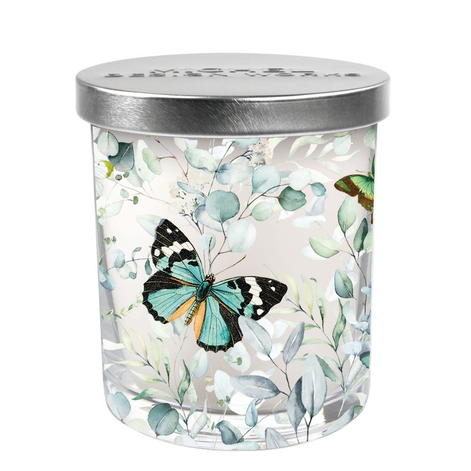 Butterfly Fields Glass Candle With Lid
