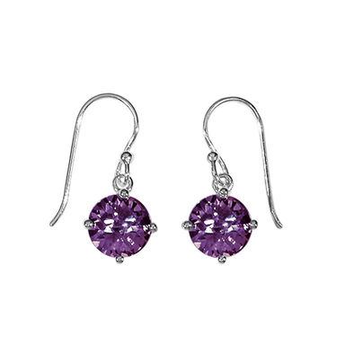 BOMA Round Gemstone Dangle Earrings - Amethyst