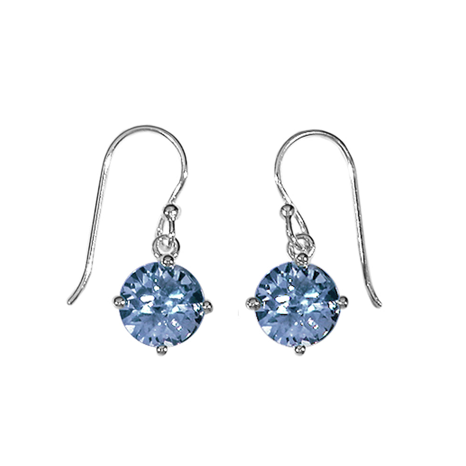 BOMA Round Gemstone Dangle Earrings - Blue Quartz