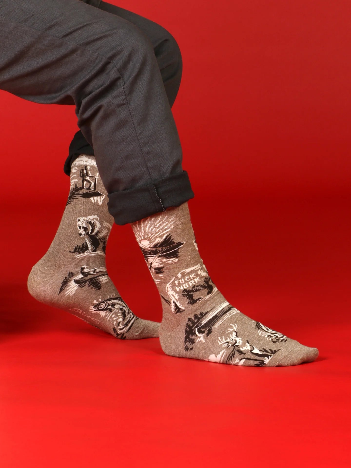 BLUQ Fuck Work Men's Crew Socks