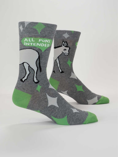 BLUQ All Puns Intended Men's Crew Socks
