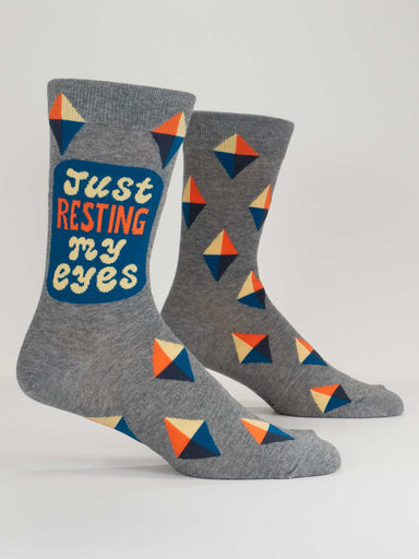 BLUQ Just Resting My Eyes Men's Crew Socks