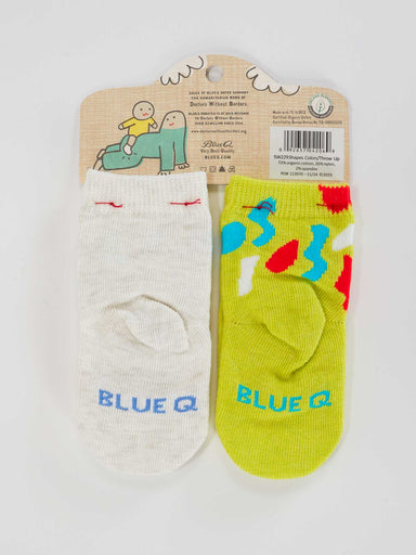 BLUQ Big Fan Of Shapes & Colors/ Cool If I Throw Up On You? Baby Socks