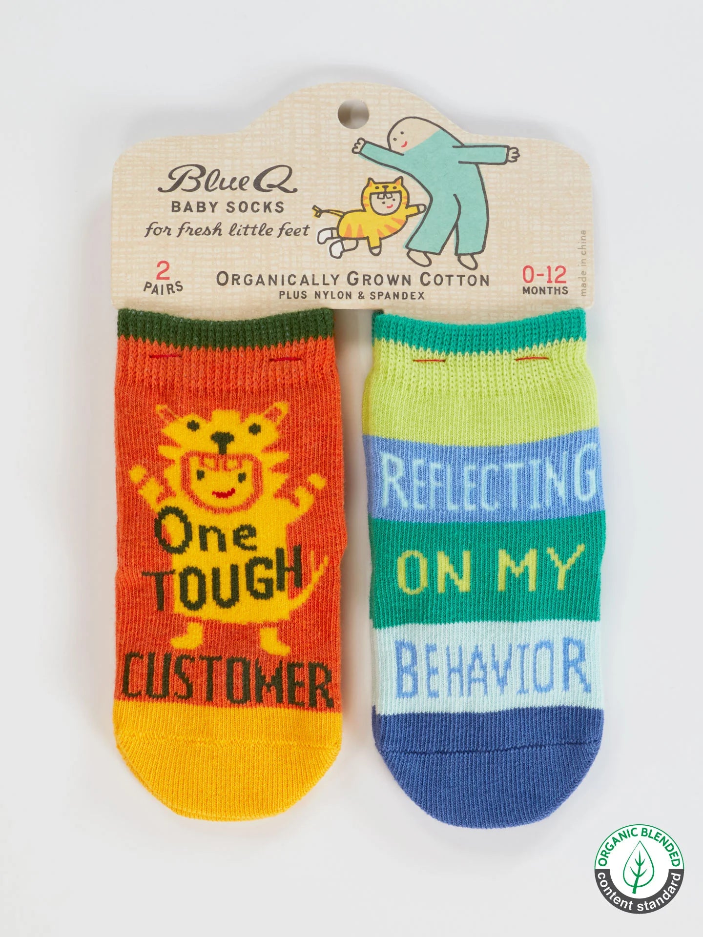 BLUQ One Tough Customer/ Reflecting On My Behavior Baby Socks