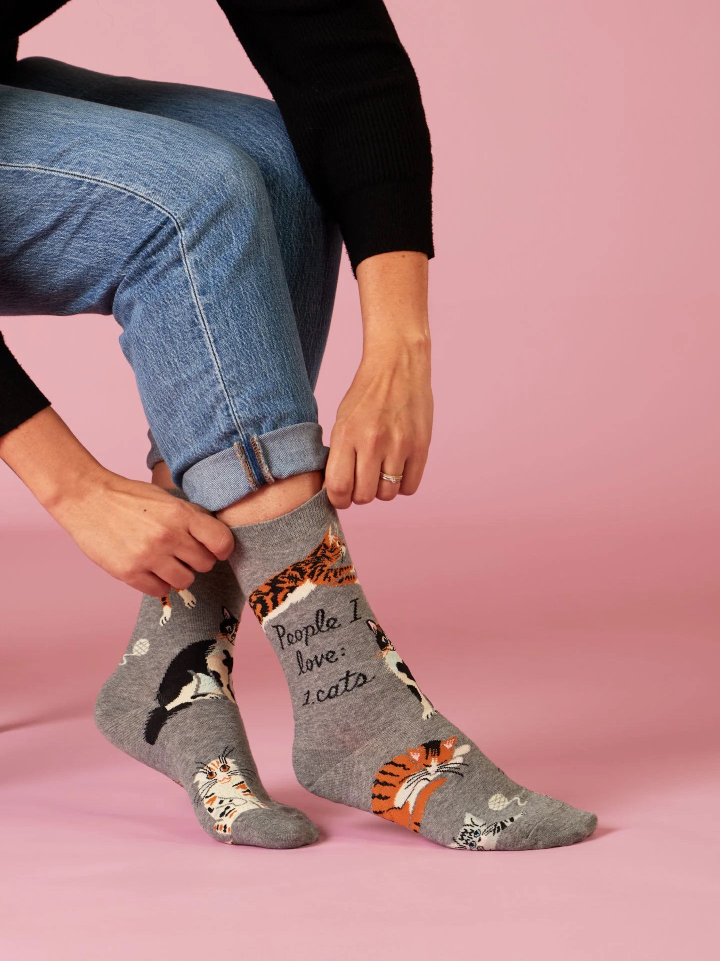 Blue Q Women's Crew Socks - People I Love: Cats