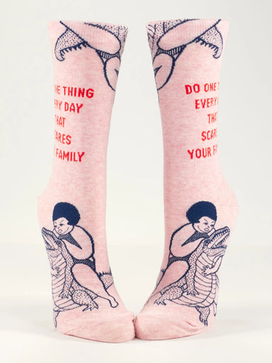 BLUQ Do One Thing Every Day That Scares Your Family Women's Crew Socks