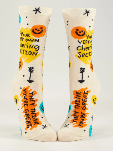 BLUQ Your Very Own Cheering Section. They Think You're Great. Women's Crew Socks