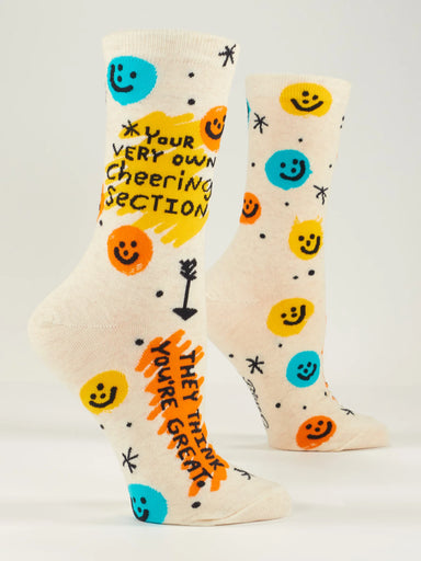 BLUQ Your Very Own Cheering Section. They Think You're Great. Women's Crew Socks
