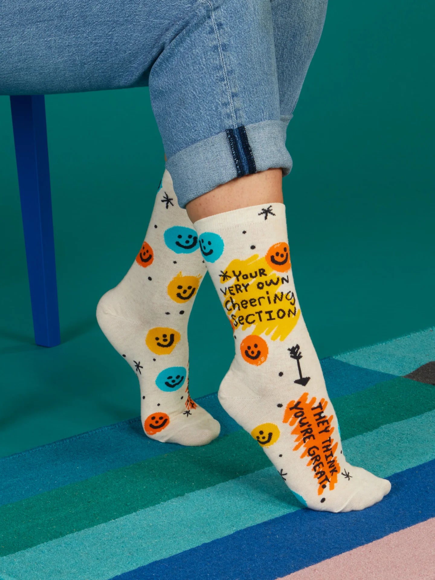 BLUQ Your Very Own Cheering Section. They Think You're Great. Women's Crew Socks