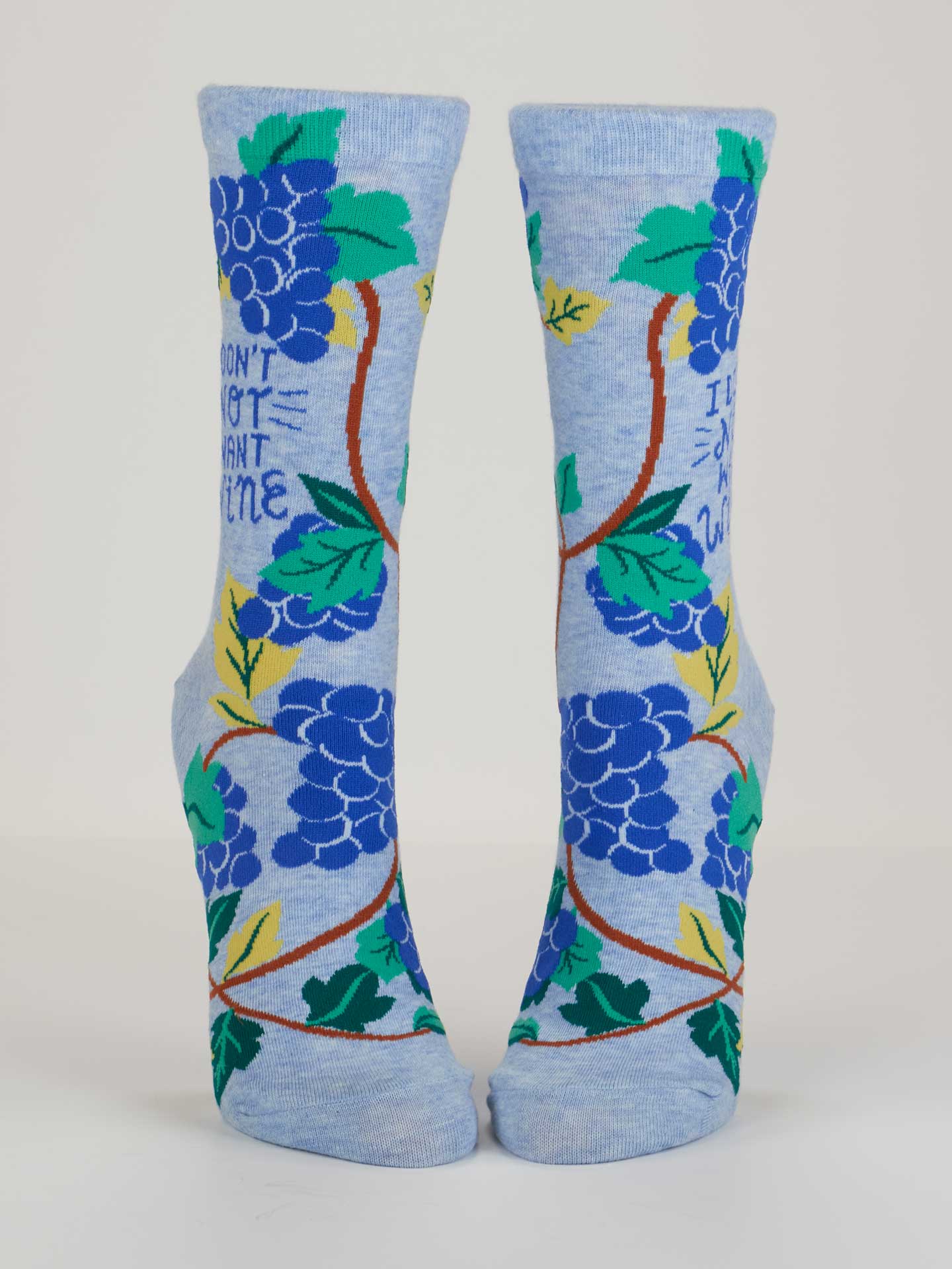 BLUQ I Don't Not Want Wine Women's Crew Socks