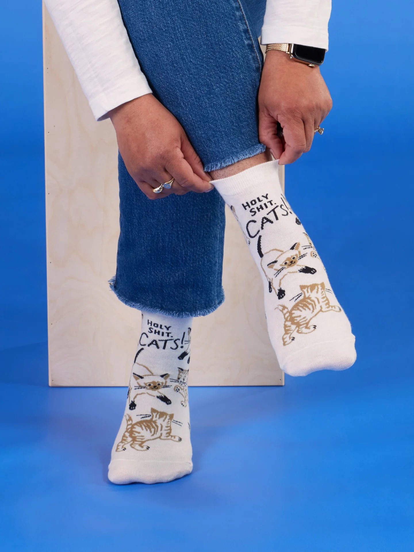 BLUQ Holy Shit. Cats! Women's Ankle Socks