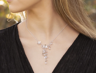 Holly Yashi Rafaela Necklace - Silver and White    