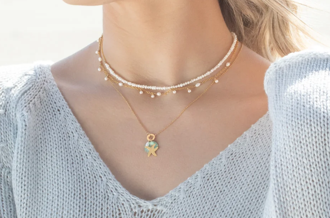 Holly Yashi Sandra Necklace - Sage    