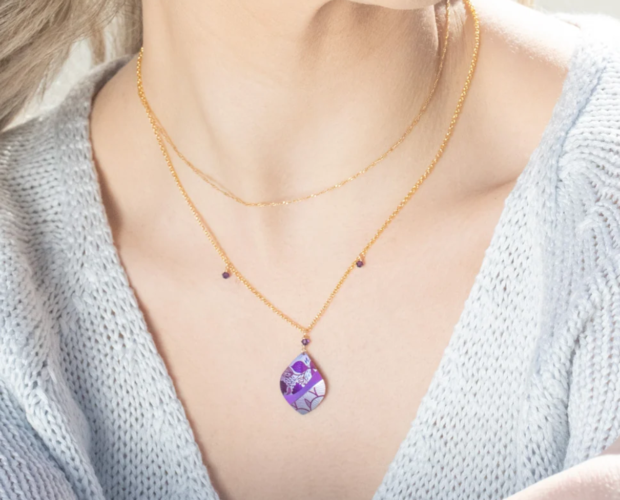 Holly Yashi Lani Necklace - Pua Purple    