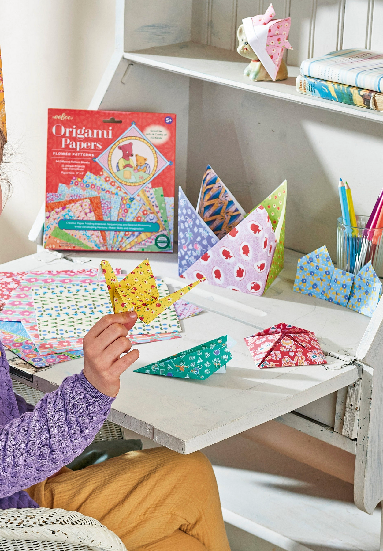 eeBoo Flower Pattern Origami Papers