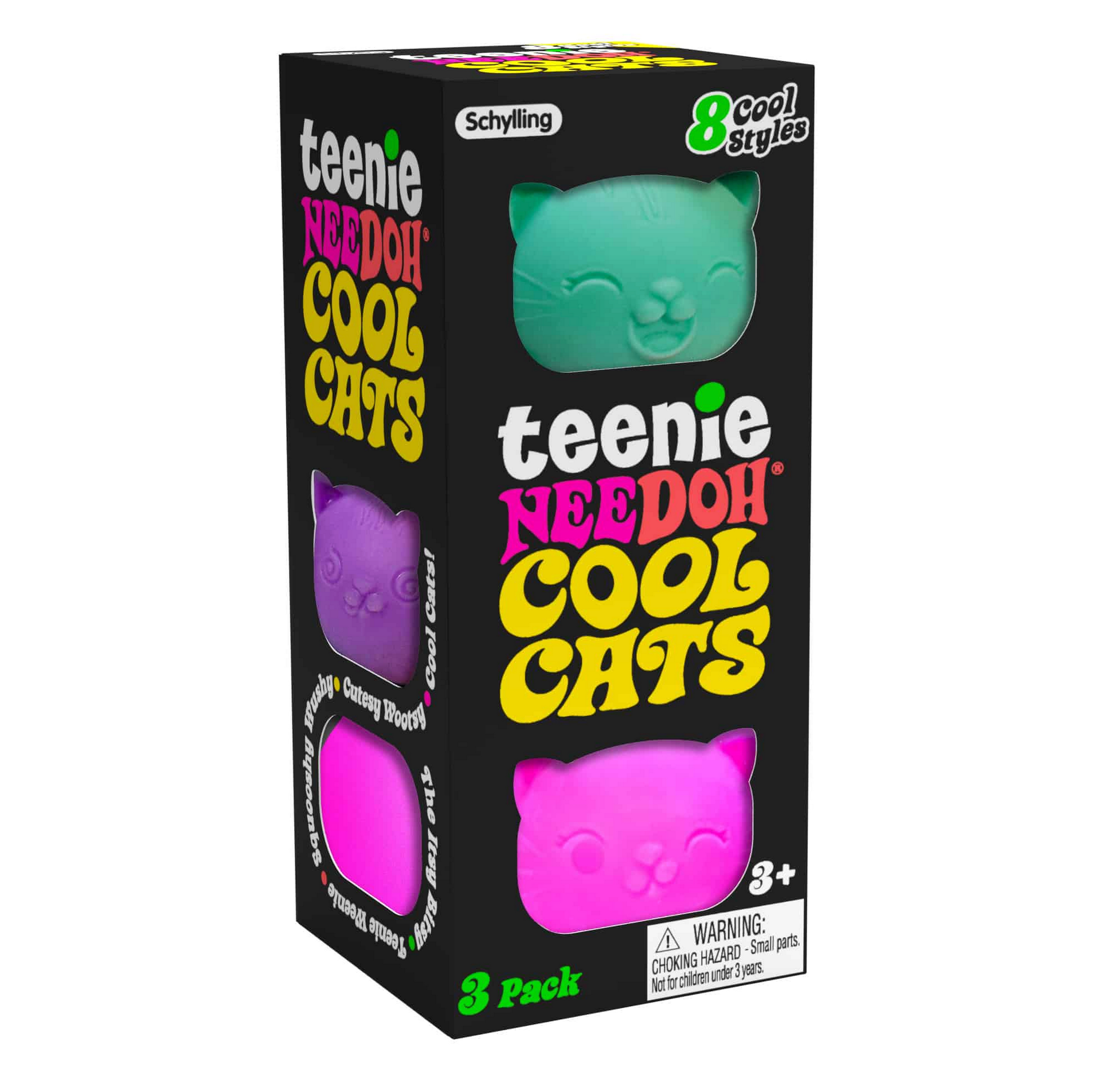 NeeDoh Teenie Cool Cats Pack of 3 - Random Colors