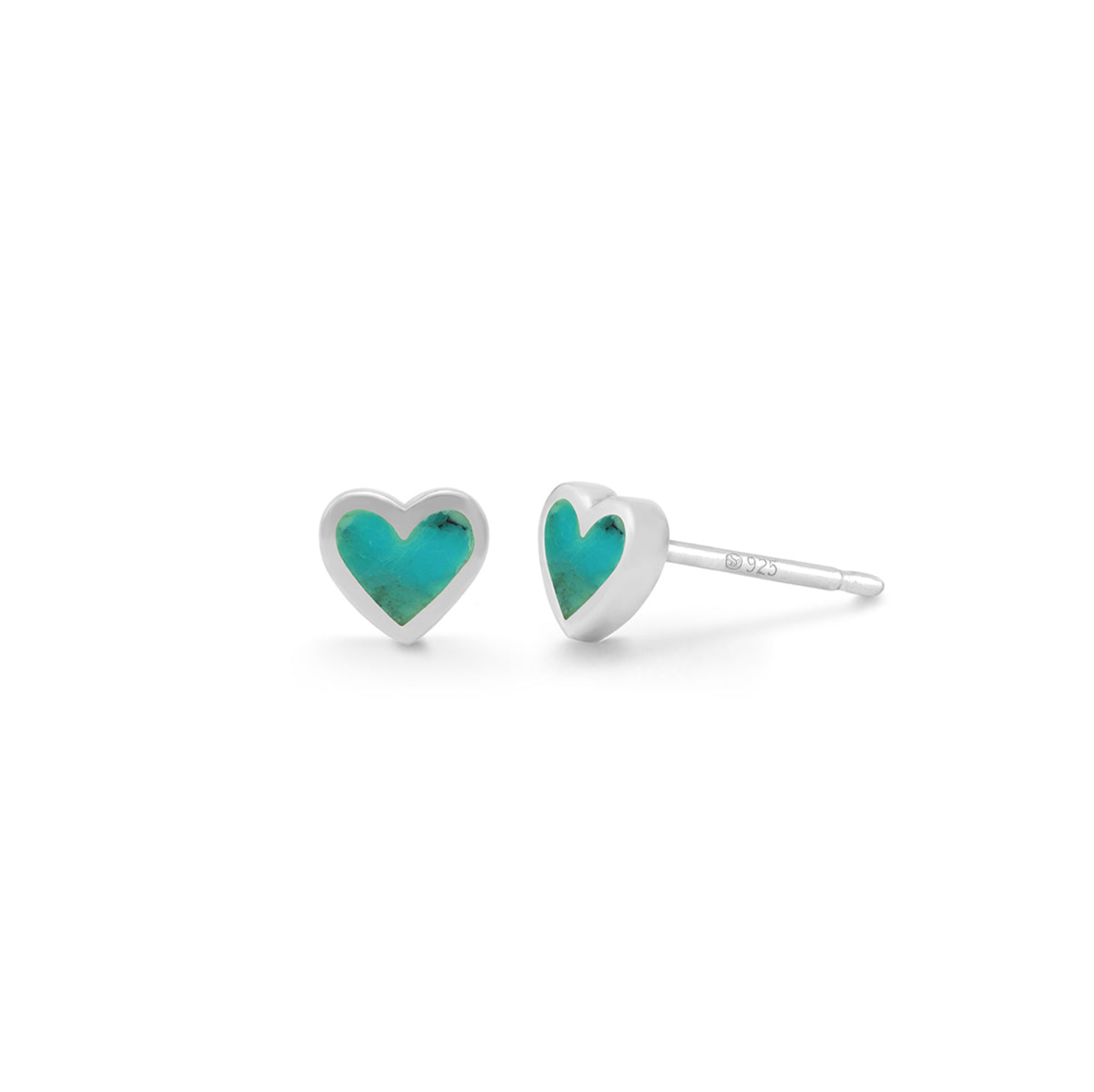 Boma Turquoise Heart Post Earrings