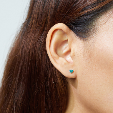 Boma Turquoise Heart Post Earrings