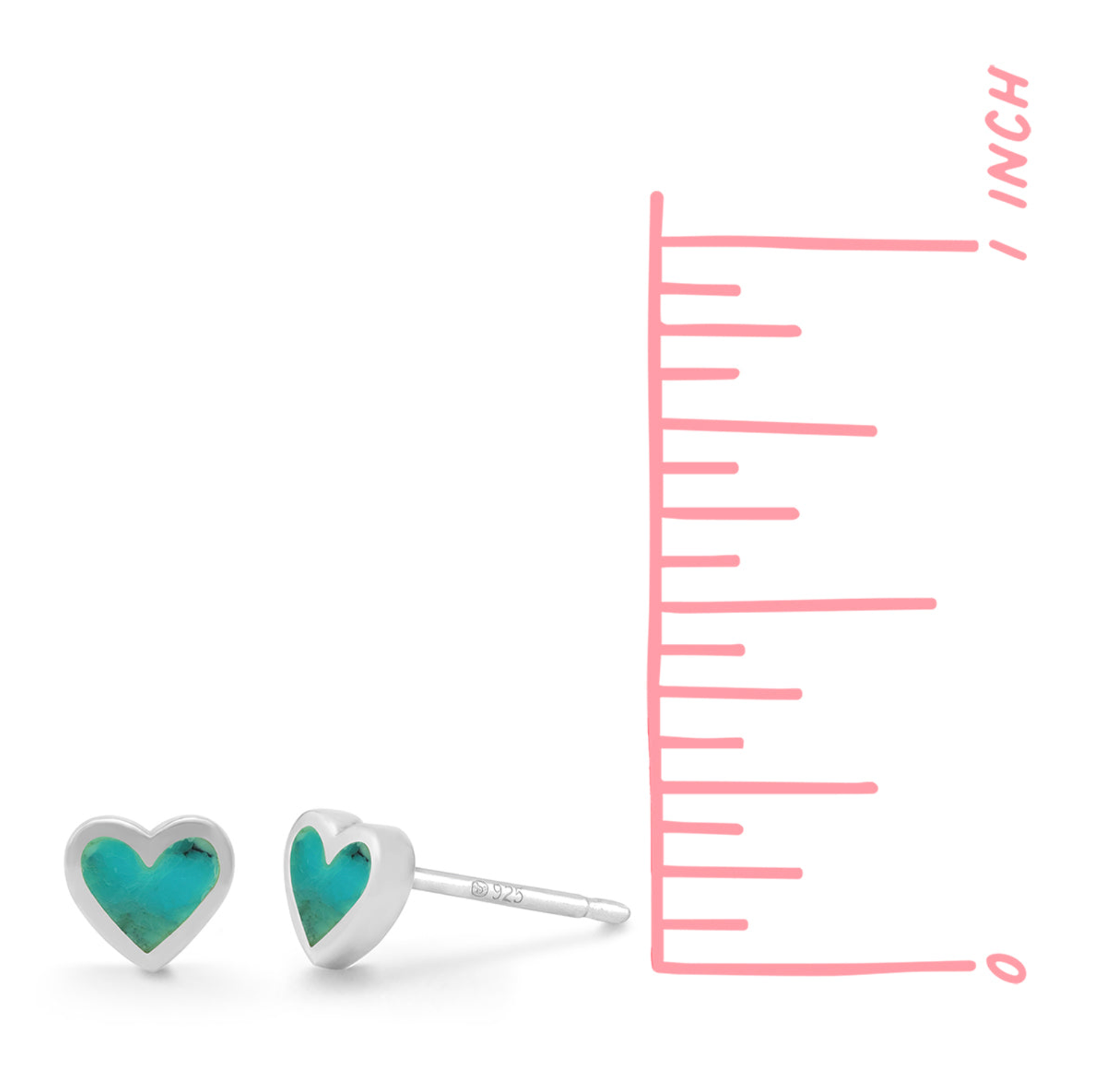 Boma Turquoise Heart Post Earrings