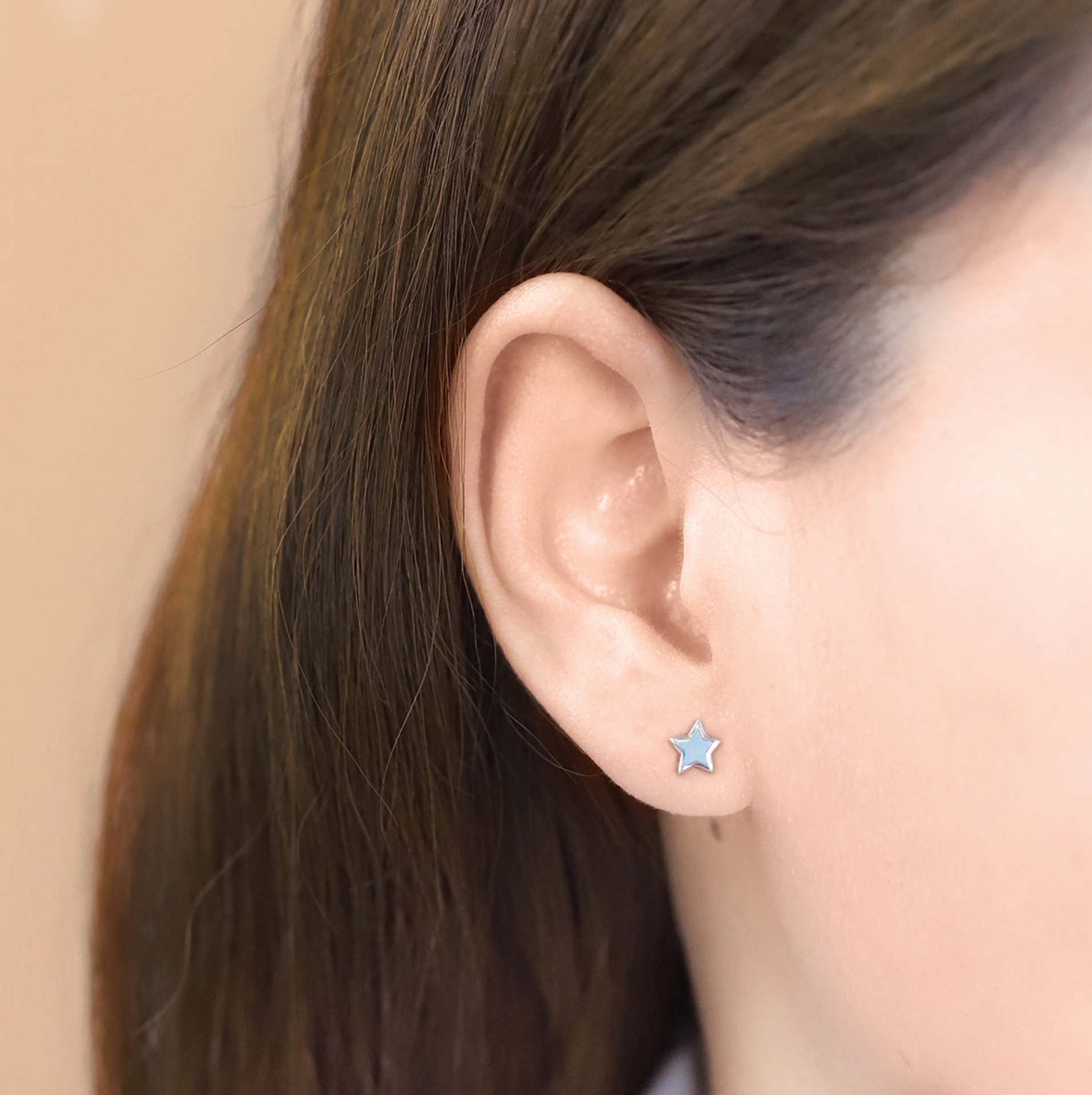 Boma Blue Mother of Pearl Star Post Earrings