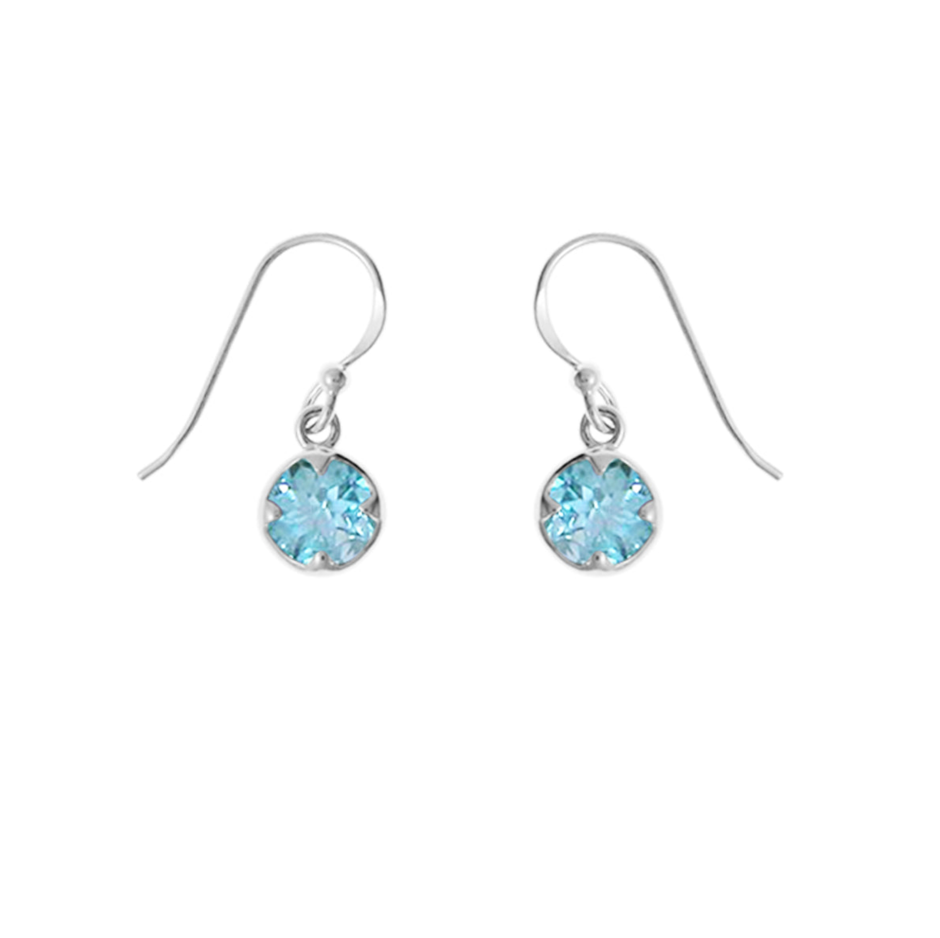 Boma Round Blue Topaz Earrings