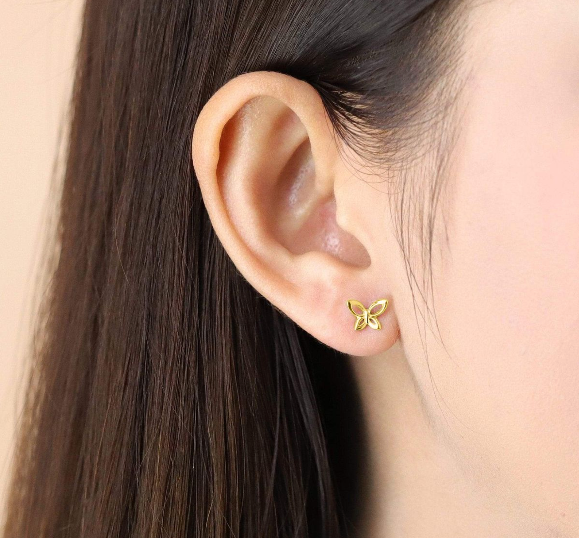 Boma 14K Gold Butterfly Post Earrings