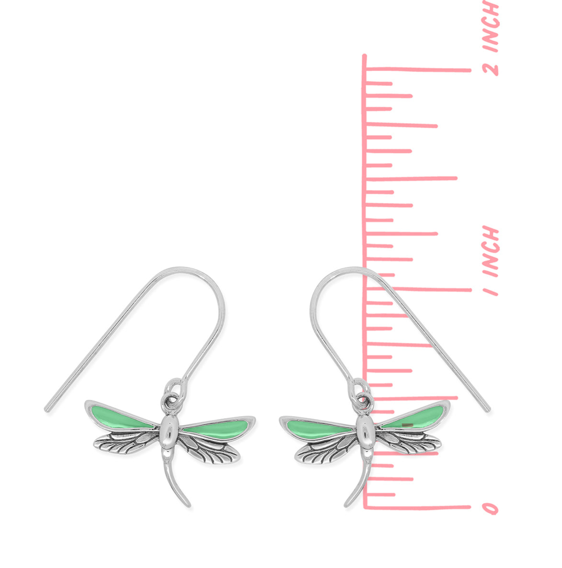 Boma Sterling Silver Earrings - Red Dragonfly