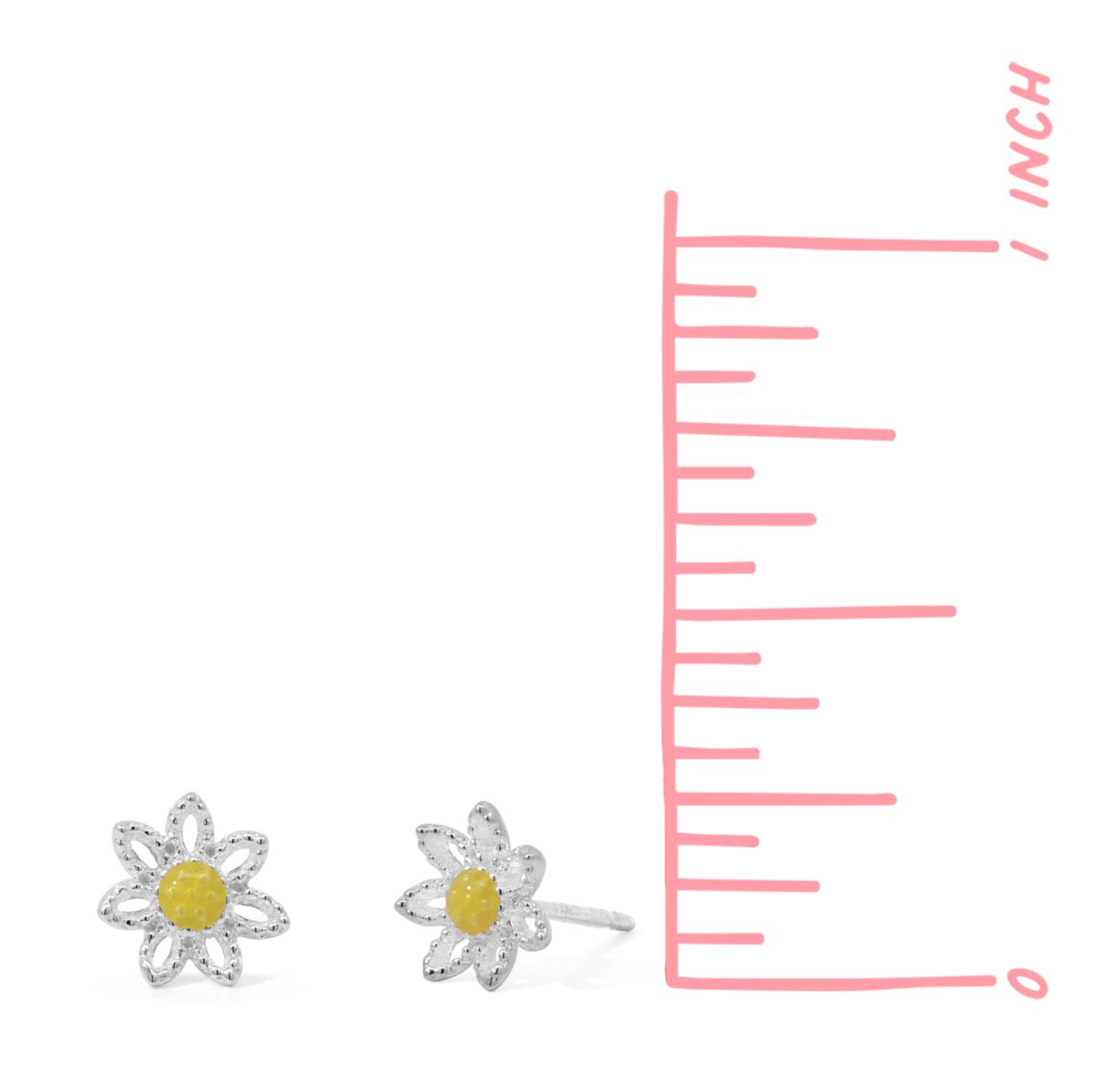 Boma Sterling Silver Sunflower Golden Bloom Post Earrings