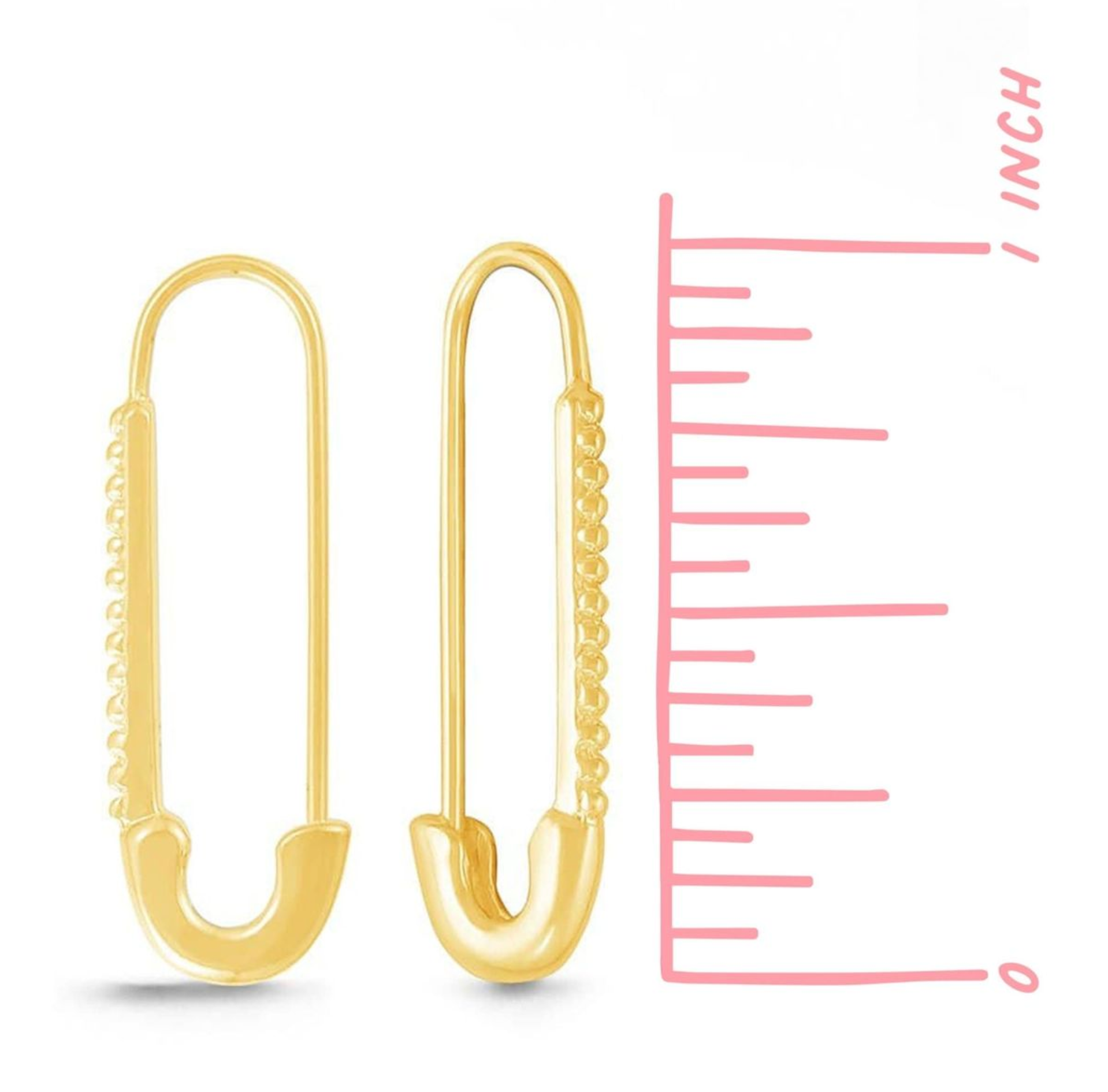 Boma 14K Gold Safety Pin Hoop Earrings