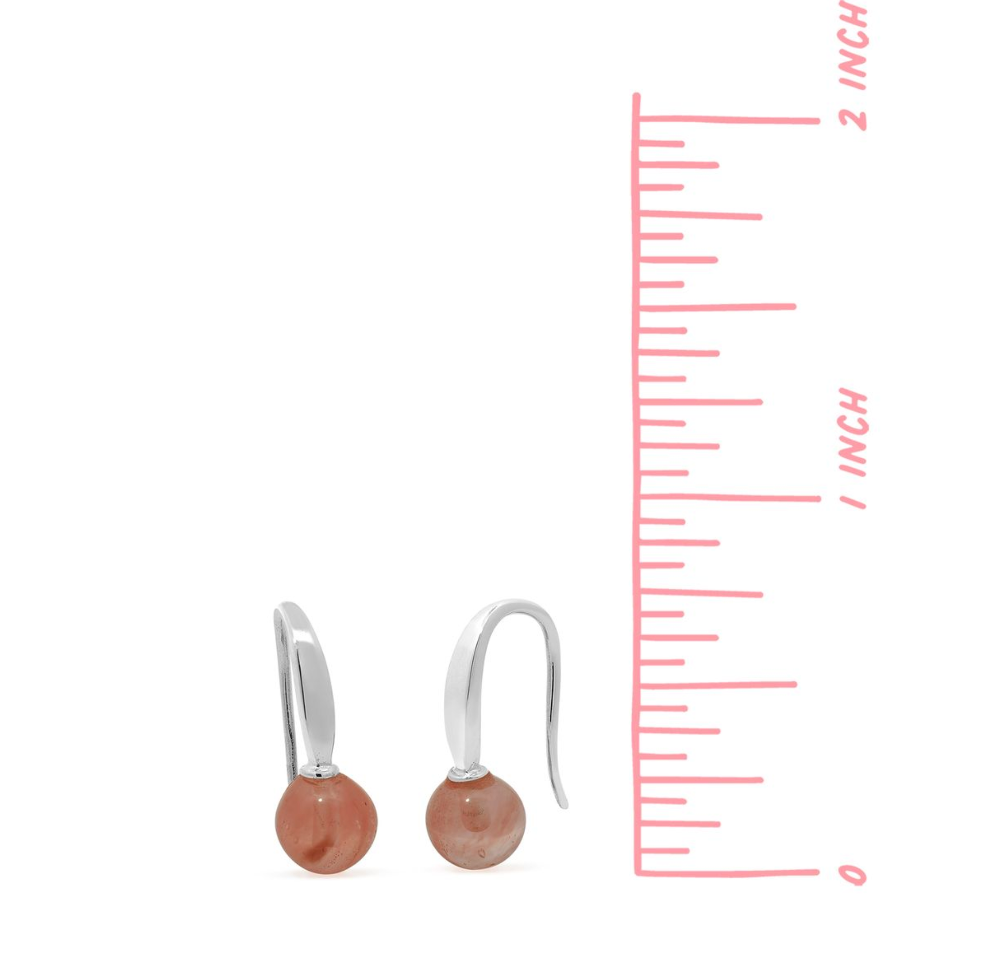 Boma Sterling Silver Open Drop Earrings - Round Cherry Quartz Drop