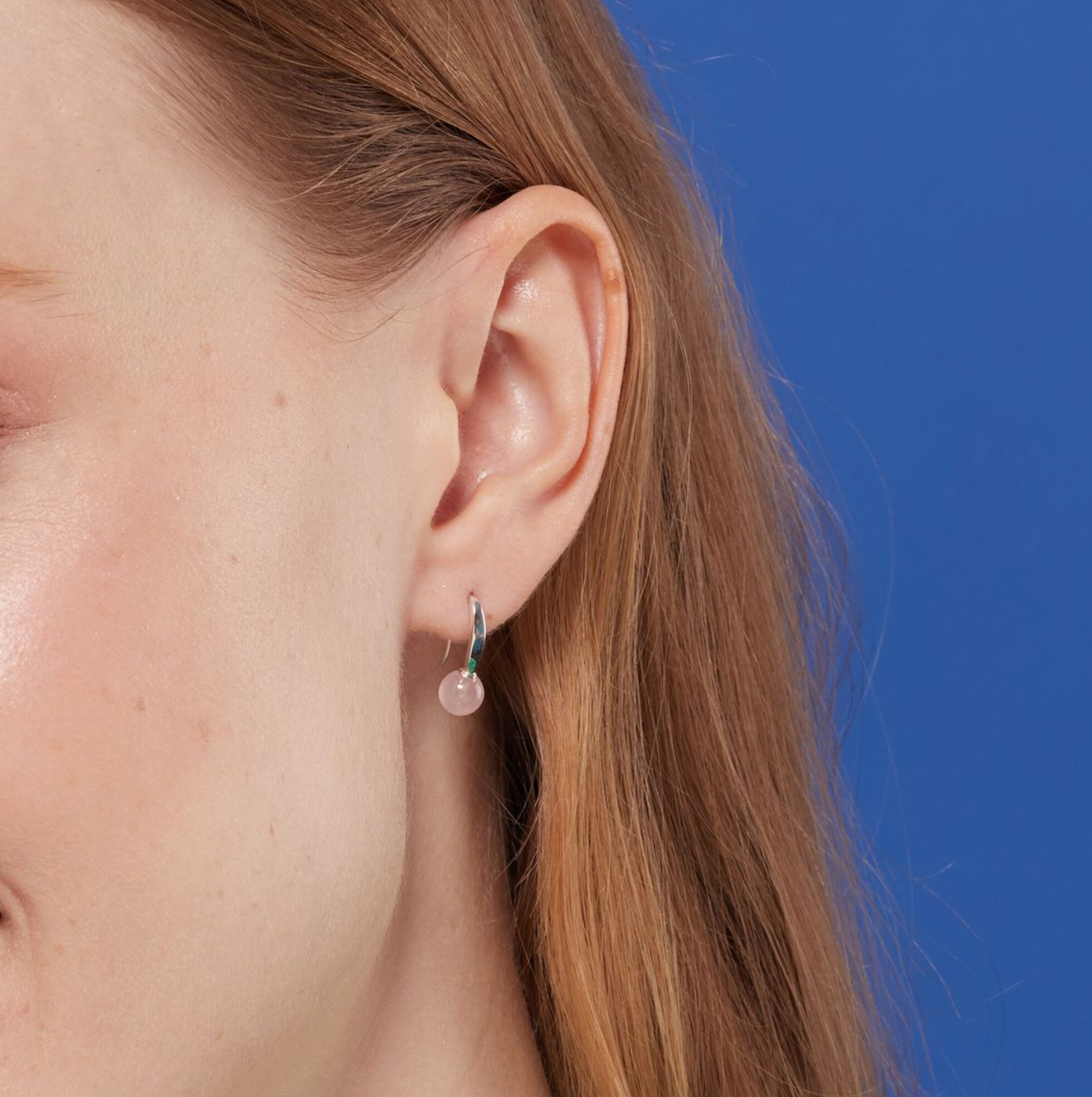 Boma Sterling Silver Open Drop Earrings - Round Rose Quartz Drop