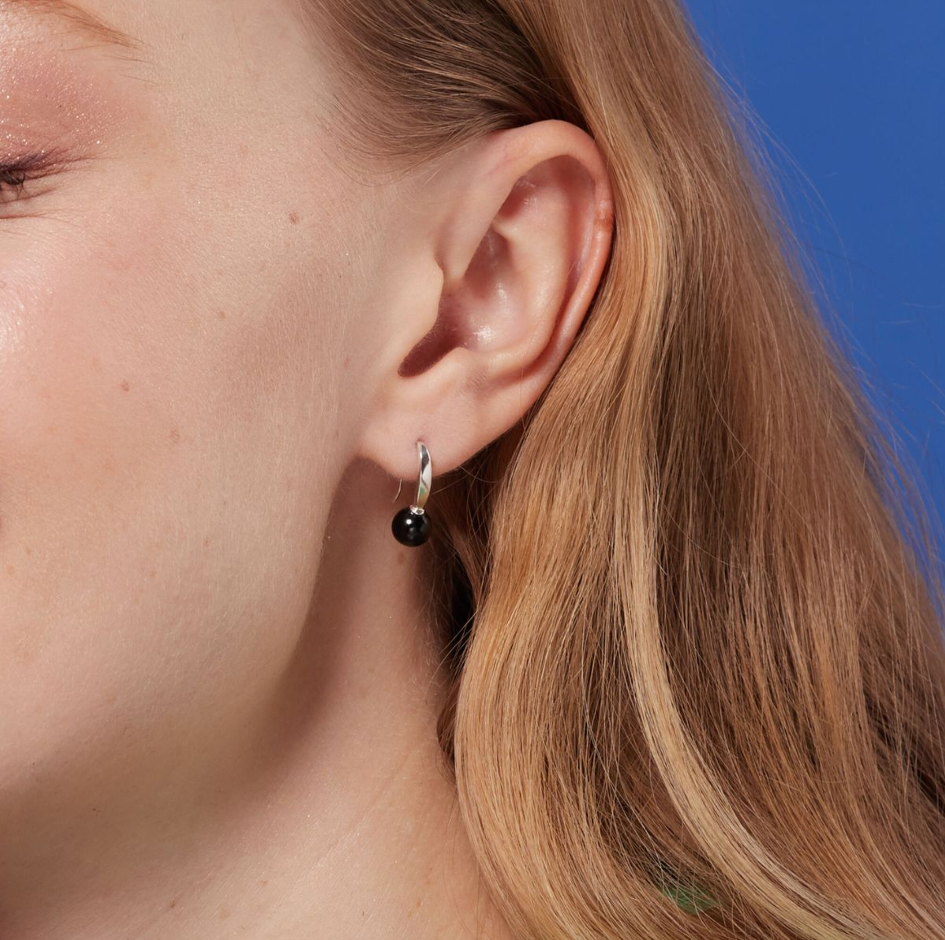 Boma Sterling Silver Open Drop Earrings - Round Onyx Drop